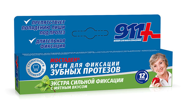 911 Мостаден крем д/фикс.зуб.протез. 40мл э/сильн./мятн. (Р)