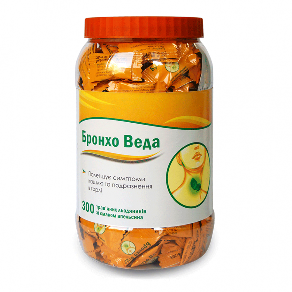 Бронхо Веда Леденцы Апельсин № 300 (банка)