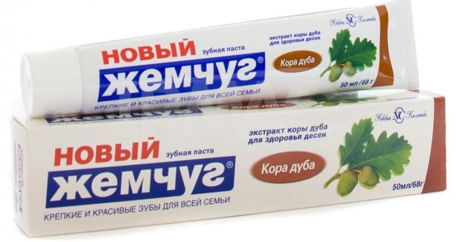 Зубная паста Новый Жемчуг Кора дуба