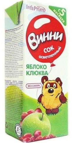 ВИННИ Сок яблоко-клюква осветленный