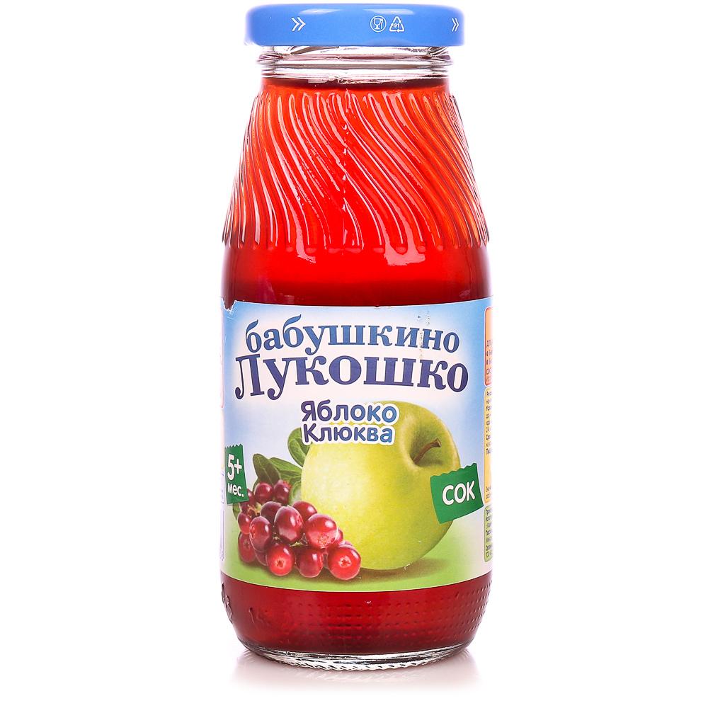 Бабушкино Лукошко Сок Яблоко-клюква 200 мл (банка) (5+)