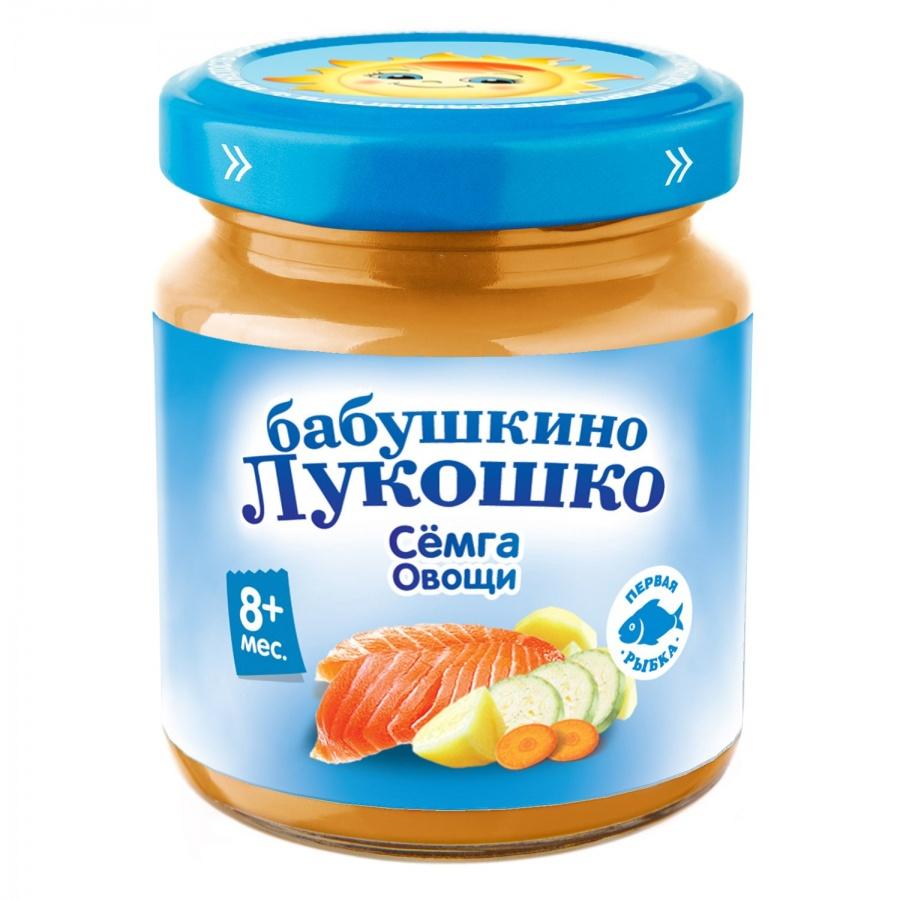 БабЛукош Пюре семга/овощи 8мес. 100г (Р) (ПТ)