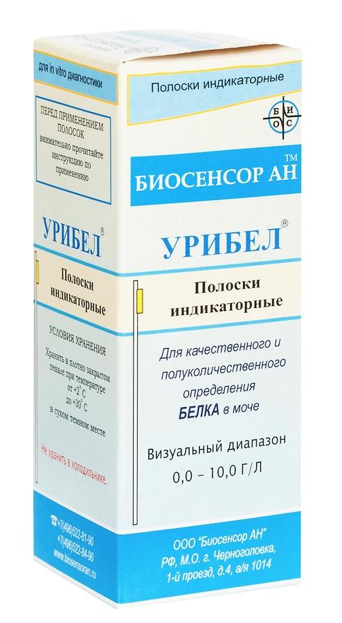 Тест-пол. индикат."УРИБЕЛ" N50 опр.белка в моче (Р)