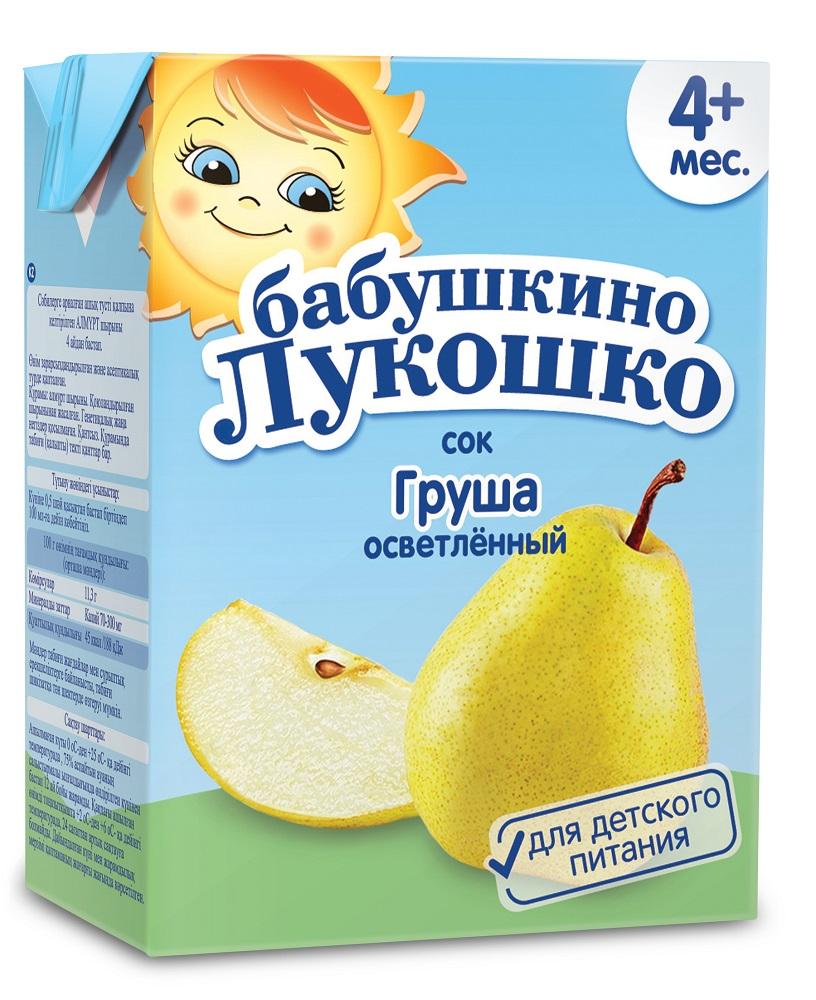 Бабушкино Лукошко Сок Груша осветленная 200 мл (тетра-пак) (4+)