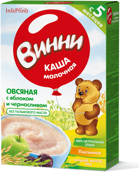 ВИННИ Каша мол.овсян.ябл.+черносл. 200г 5мес.(Р) (ДПИ)