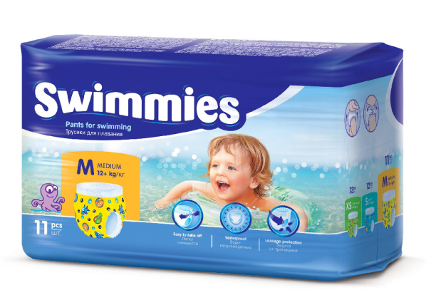 Подгузники-трусики для плаванья Helen Harper Swimmies р.М (12кг+): 11 шт.