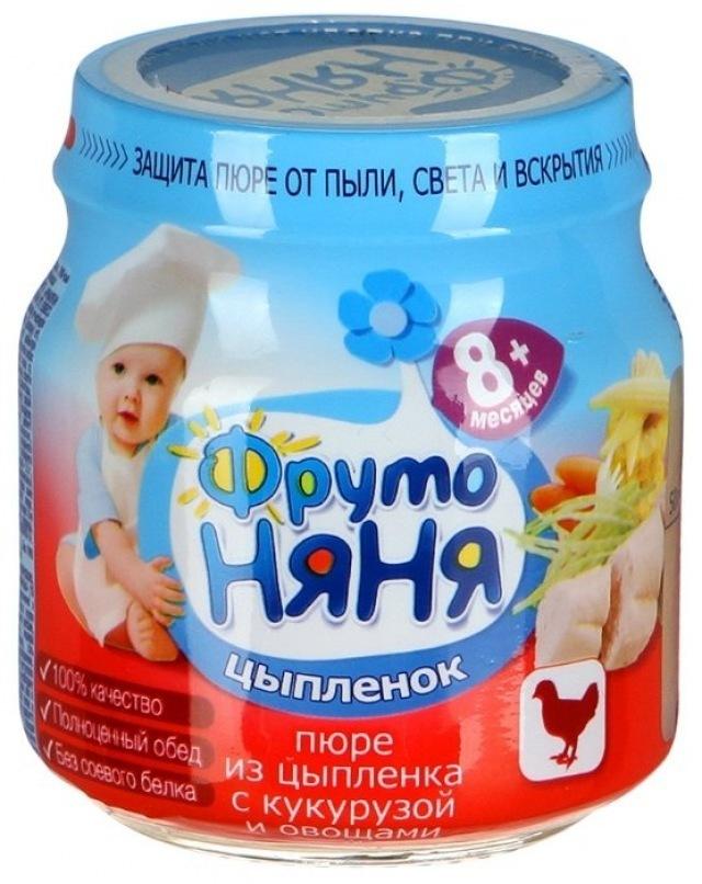 Фруто Няня Пюре из цыпленка с кукурузой и овощами