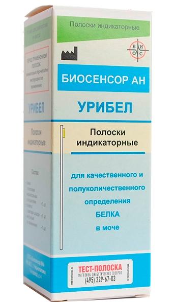 Тест-пол. индикат."УРИБЕЛ" N100 опр.белка в моче (Р)