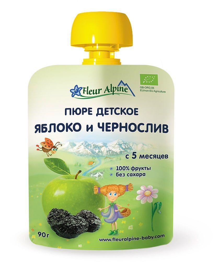 Fleur Alpine ORGANIC (ФА) Пюре детское Яблоко-Чернослив 90 г (5+)
