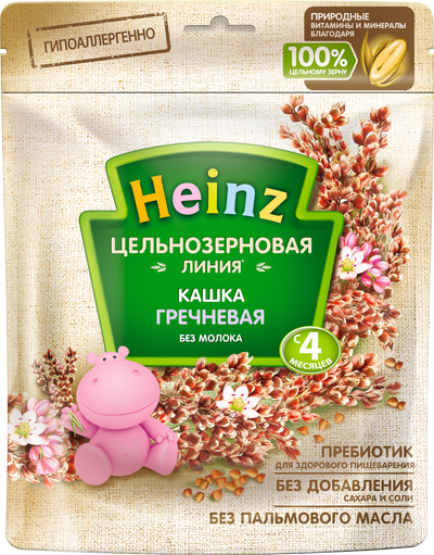 Heinz Цельнозерновая Линия Гречневая кашка безмолочная 180 г (пауч) (4+)