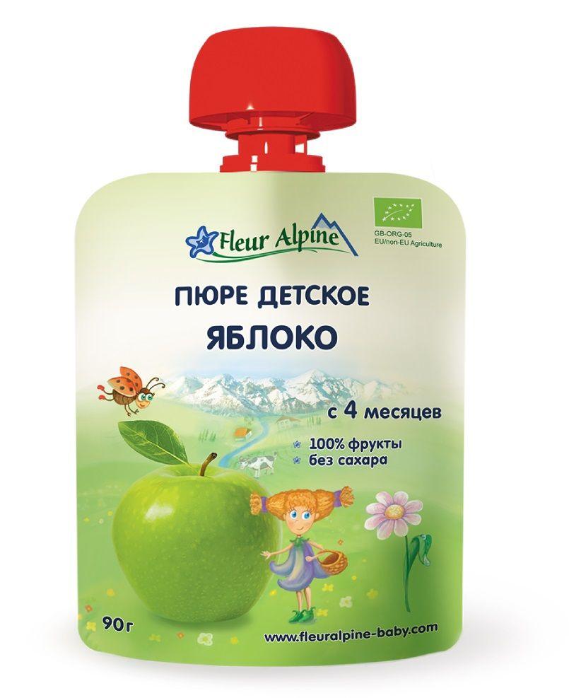 Fleur Alpine ORGANIC (ФА) Пюре детское ЯБЛОКО 90г (пауч) (4+)