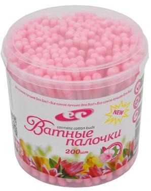 Палочки ватные цветные в банке №200