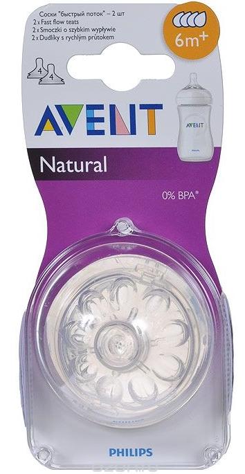 AVENT Соска Natural сил.быстр.поток N2 (5+)(SCY 965/02)(Р)