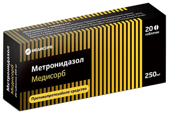 Метронидазол Медисорб таб. 250мг N20 (Р)#