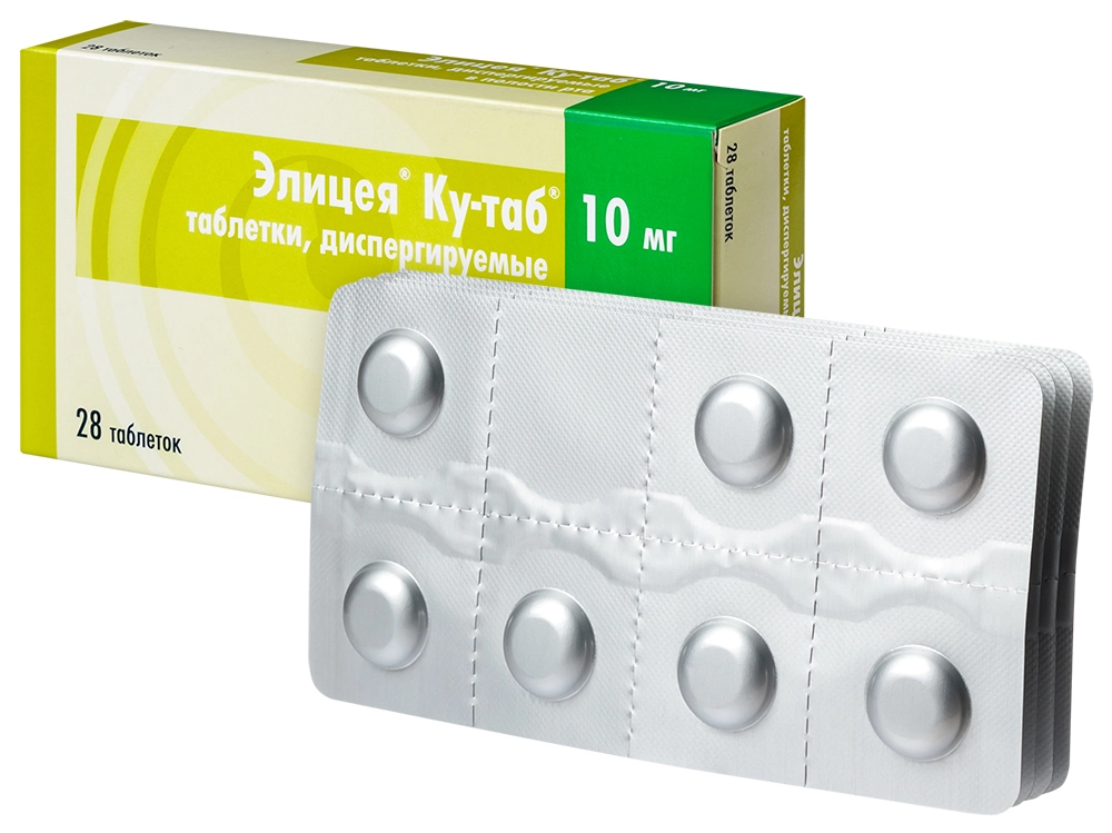 Элицея Ку-таб таб. дисп.10мг N 28 (Р) (ципралекс)