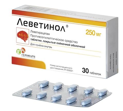 Леветинол таб. п/о 250мг N30 (Р)#