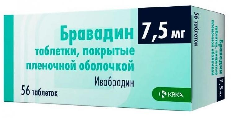Бравадин таб. п/о 7.5мг N56 (Р) (Кораксан)#