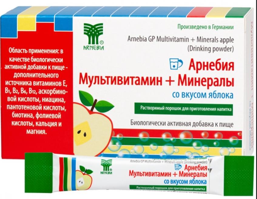 Арнебия Мультивитамин+Минералы Яблоко пакет: 10 шт.