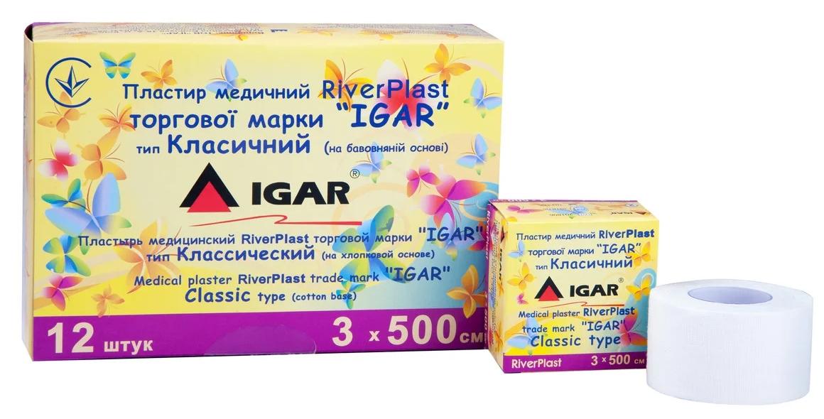 RiverPlast Пластырь катушечный классический на тканевой основе картонная упаковка 3х500 см