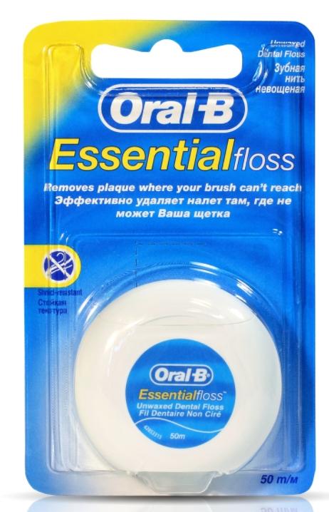 Зубная нить Oral-B Essential Floss невощеная 50м