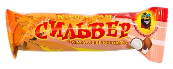 Капитан Сильвер кокос.с какао 50г в белой глазури (Р) (ПТ)