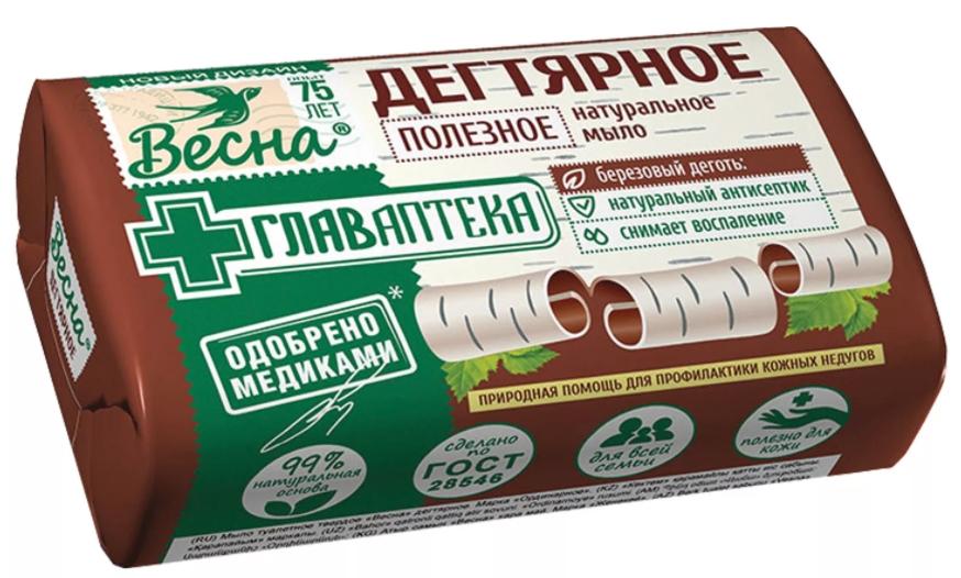 Мыло туал.Весна Дегтярное 140г (Р)