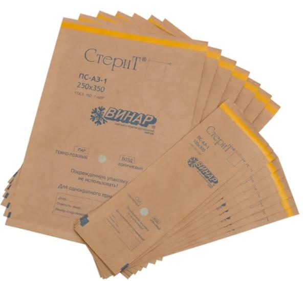 Пакеты бум. СтериТ(250х320мм)крафт N100 ПС-ВЗ-1 (Р)