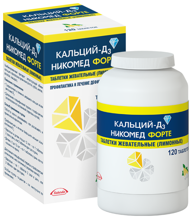 Кальций-Д3 Никомед Форте Лимон таб. №120