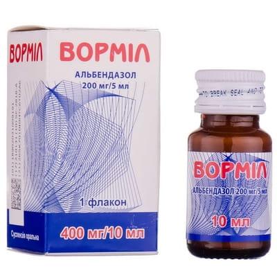 Вормил суспензия 200 мг/5 мл 10 мл
