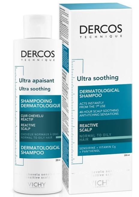 Vichy Dercos Шамп.-уход 200мл Успок. д/чувст.кожи д/норм.и жир.вол. (Р) М9100200