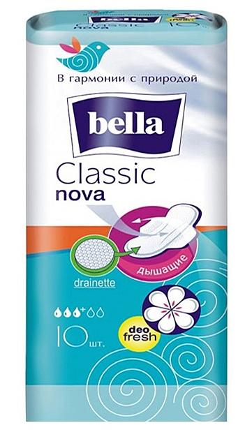 Прокладки гигиенические Bella Classic Nova Deo Fresh Drainette: 10 шт.