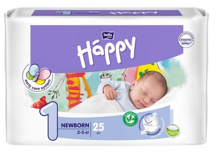 Подгузники Baby Happy Newborn 1 (2-5кг): 25 шт.
