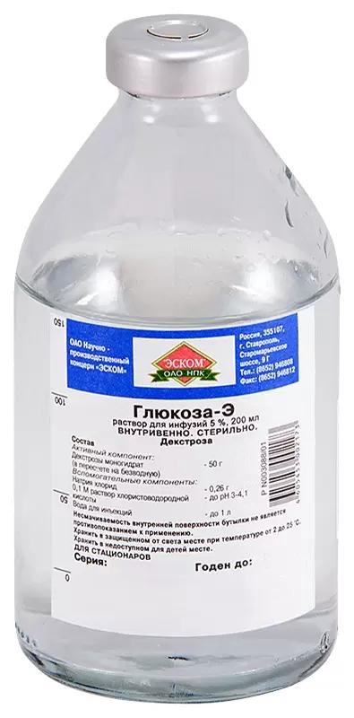 Р-р глюкозы 5% 400мл N15 стекло (Р) Эском#