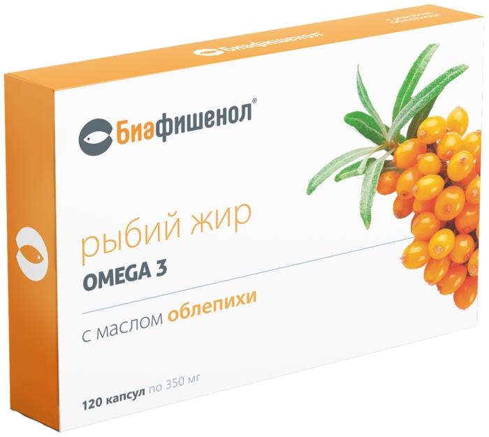 Рыбий жир Биафишенол масло облепихи N120 (Р) (ПТ)