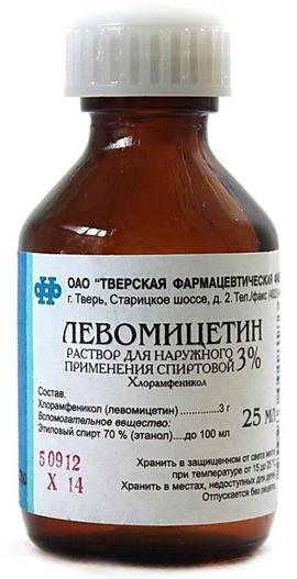 Р-р левомицетина спирт. 1% 25мл (Р) Тверск.