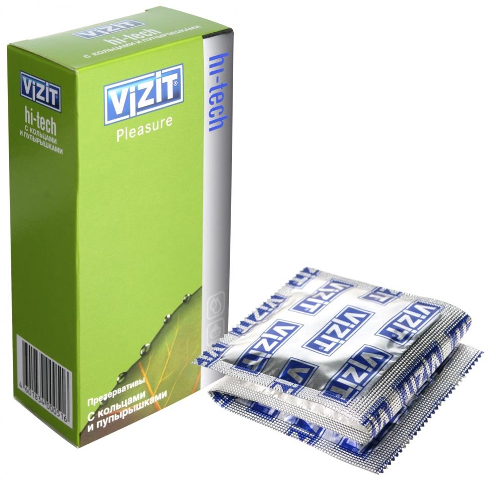 Презерв.VIZIT N12 Hi-Tech Pleasure с кол.и пупыр.(Р)