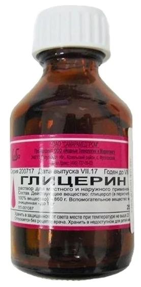 Глицерина 25 г, аммиака раствор 10%-25 мл, этиловый спирт 95%-25 мл, вода дистиллированная до 100 мл раствор для наружного применения (спиртовой)