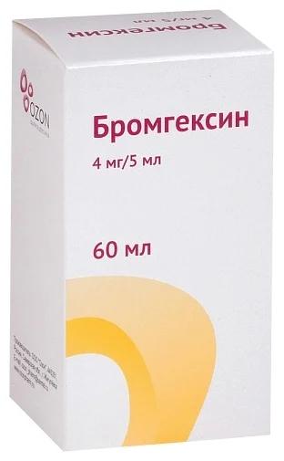 Бромгексин р-р д/пр.внутрь 4мг/5мл 60мл (Р)