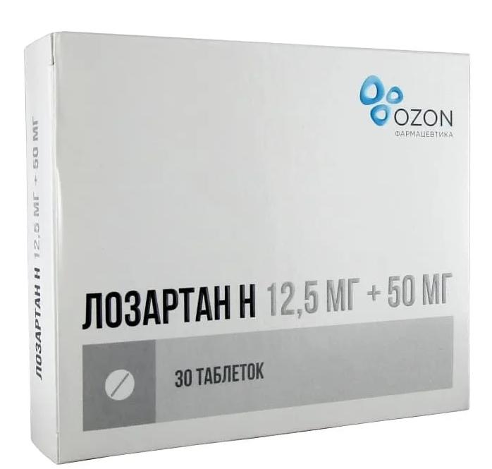 Лозартан Н таб. 50мг/12.5 N30 (Р) Озон