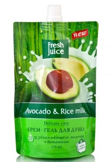 Fresh Juice Крем-гель для душа Avocado&Rice milk 170 мл