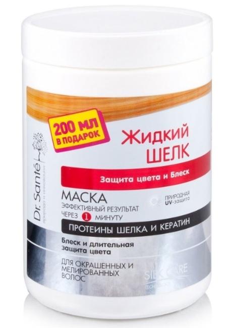 Dr. Sante Жидкий Шелк Маска Защита цвета и блеск для окрашенных и мелированных волос 1000 мл