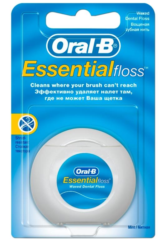 Зубная нить Oral-B Essential Floss вощеная с мятой 50м