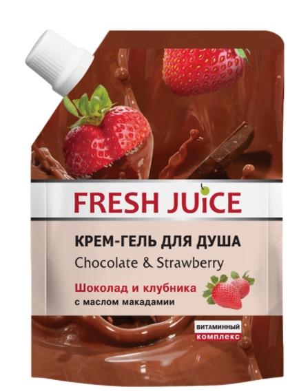 Fresh Juice Крем-гель для душа дой-пак Chocolate&Strawberry 200 мл