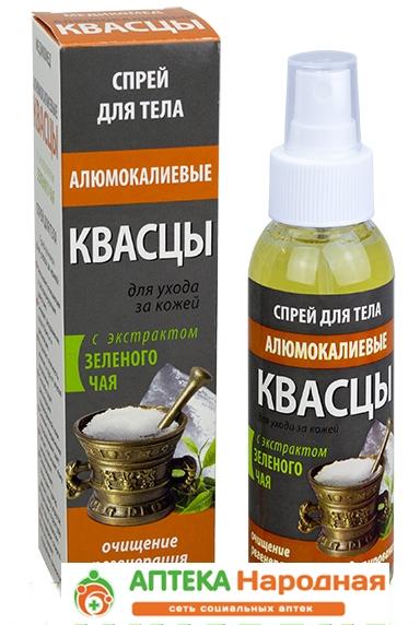 Квасцы алюмокалиевые спр.д/тела 100мл с экстр.зел.чая (Р)