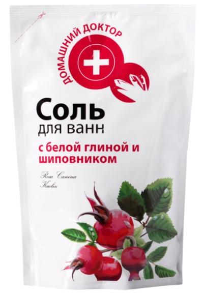 Домашний Доктор Соль с белой глиной и шиповником дой-пак 500 г
