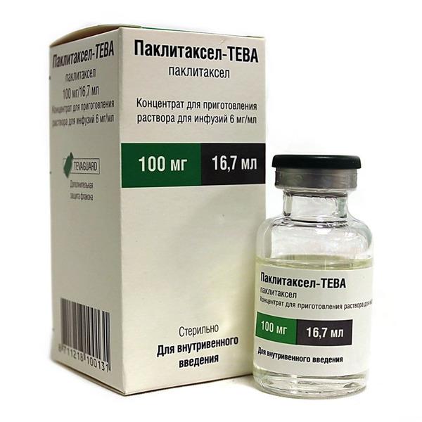 Паклитаксел-Тева концентрат для раствора 6 мг/мл 16,7 мл: 1 шт.