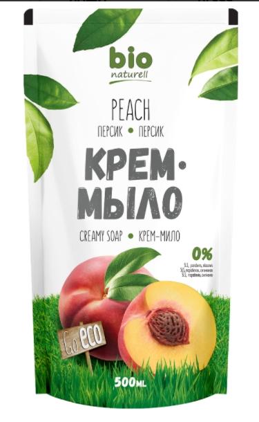 BioNat Крем-мыло Персик 500 мл (дой-пак)