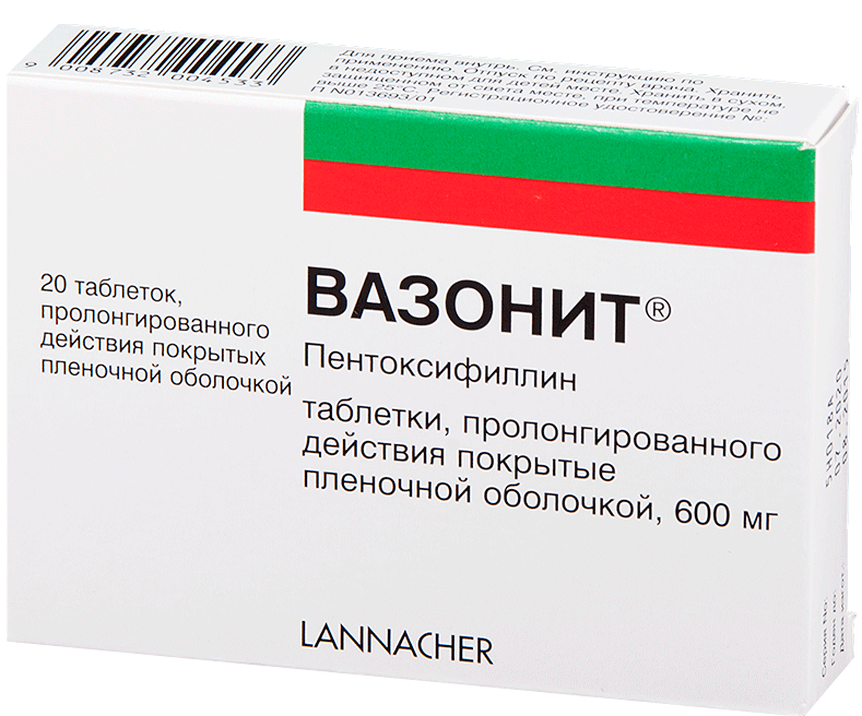 Вазонит таб. пролонг.д-вия 600мг N20 (Р)