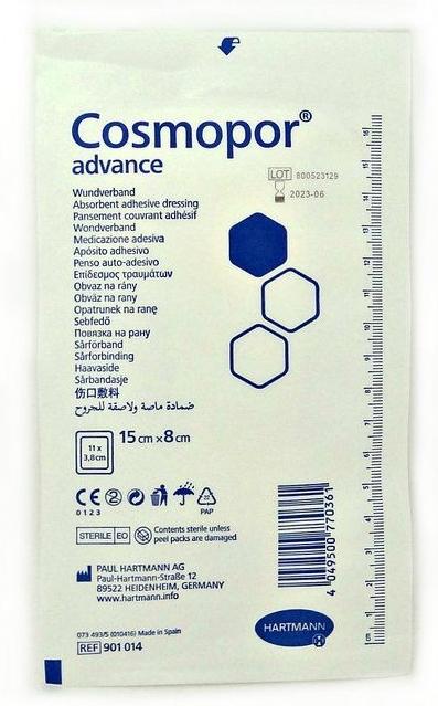 Cosmopor Advance Повязка для ран самоклеящаяся стерильная 15х8 см