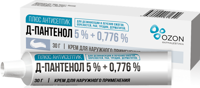 Д-Пантенол плюс антисепт. крем 30г (Р)